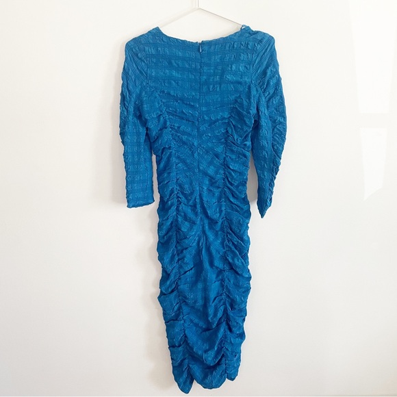 NWT Zara Textured Blue Midi
Anne Dress Stretch Fitted Long
Sleeve size S - Picture 13 of 16